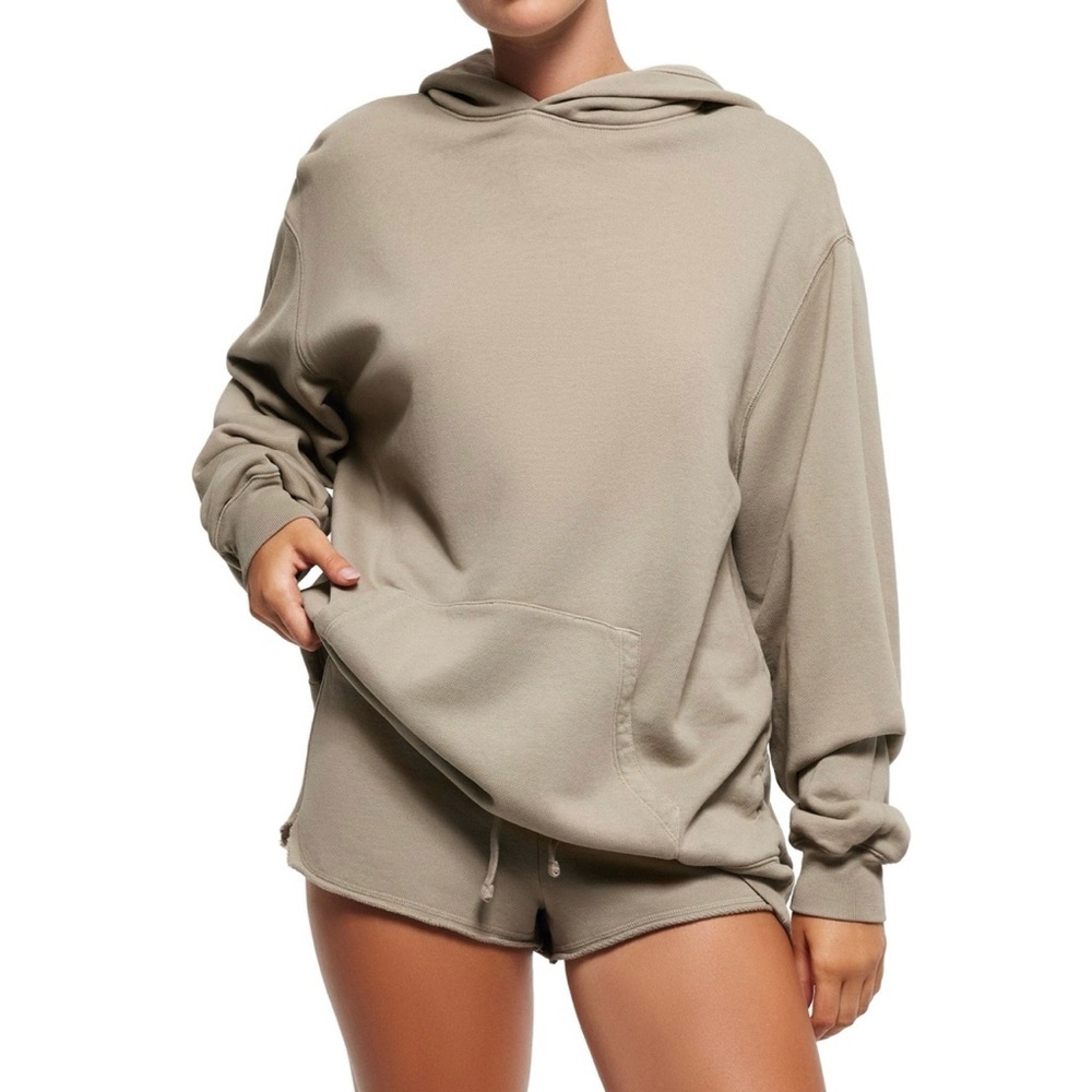 Skims Nwt Taupe French Terry Oversized Hoodie Size Xl